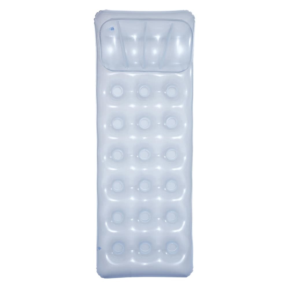 MATERASSO GONFIABILE 188X71CM ARGENTATO TRASPARENTE CON CUSCINO PER PISCINA LAGO 43024 - 12
