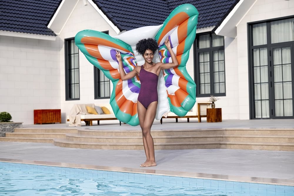 MATERASSINO GONFIABILE BOHO BUTTERFLY MARE PISCINA FORMA FARFALLA 193X176CM ESTATE 43963 - 8