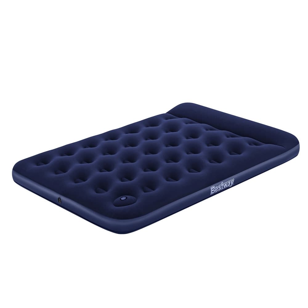 MATERASSO GONFIABILE MATRIMONIALE FLOCCATO CON POMPA A PEDALE INTEGRATA 191X137X28CM 67225