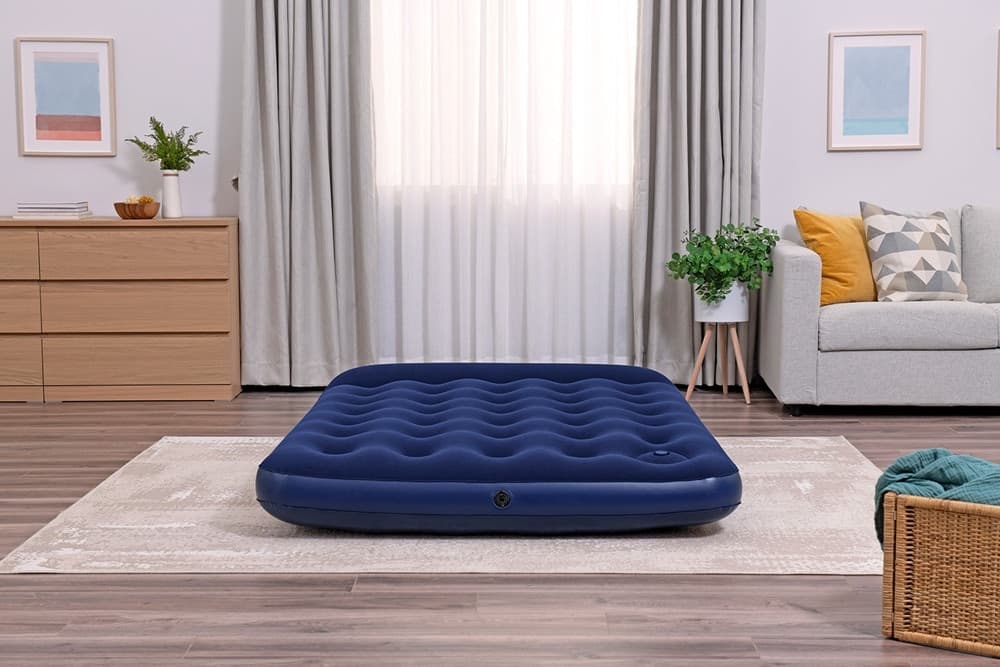 MATERASSO GONFIABILE MATRIMONIALE FLOCCATA CON POMPA A PEDALE INTEGRATA 203X152X28CM 67226 - 12