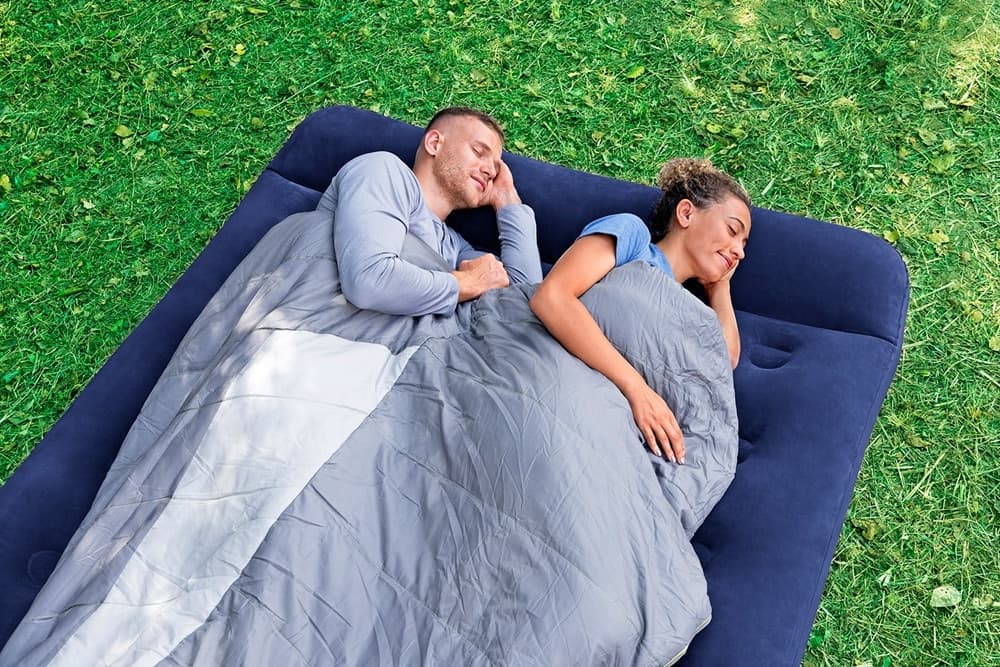 MATERASSO GONFIABILE MATRIMONIALE FLOCCATA CON POMPA A PEDALE INTEGRATA 203X152X28CM 67226 - 6