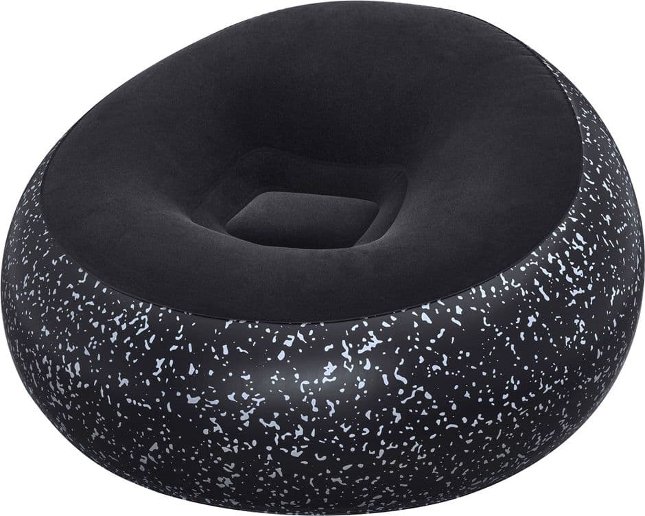 POLTRONA POUF GONFIABILE 112X112X66CM SUPERFICIE VELLUTATA DESIGN MACCHIETTATO CASA GIARDINO - 2