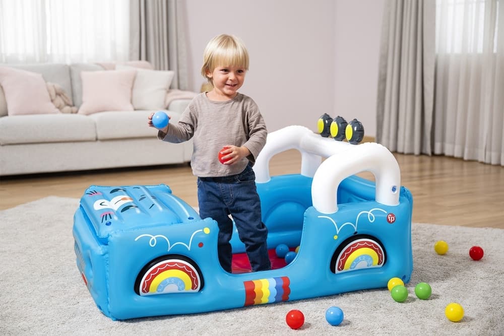 PISCINA GONFIABILE PER BAMBINI FORMA FUORISTRADA SAFARI CON PALLINE COFANO APRIBILE 93577 - 4