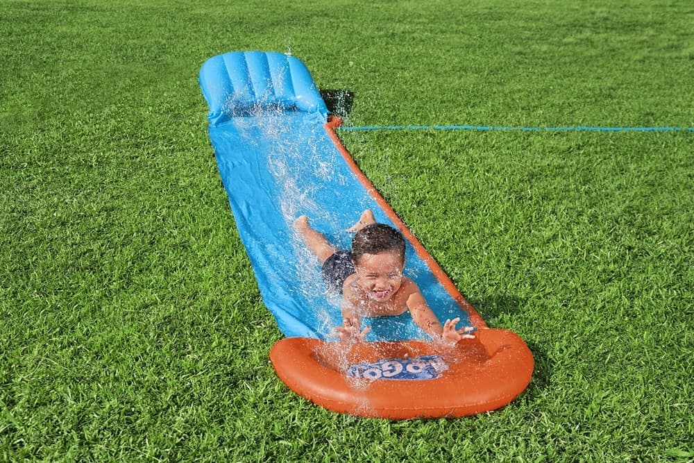 SCIVOLO ACQUATICO GONFIABILE MONOPOSTO 488 CM CON SPRUZZATORI D'ACQUA PER GIARDINO 52477 - 4