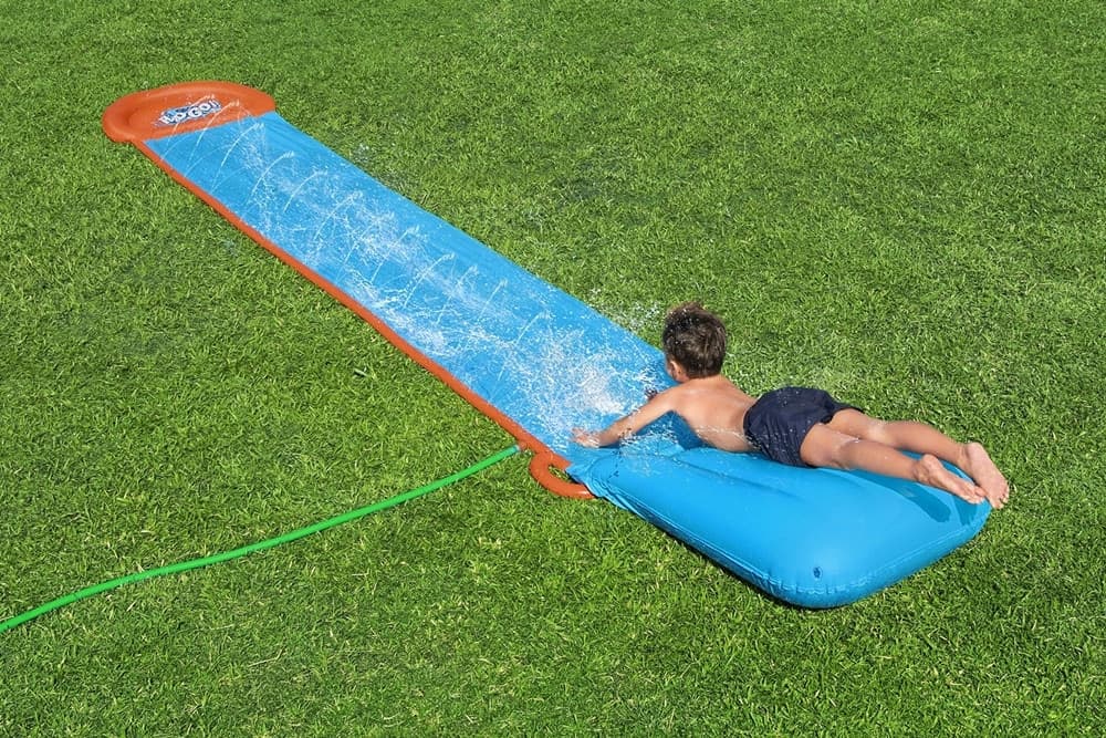 SCIVOLO ACQUATICO GONFIABILE MONOPOSTO 488 CM CON SPRUZZATORI D'ACQUA PER GIARDINO 52477 - 6