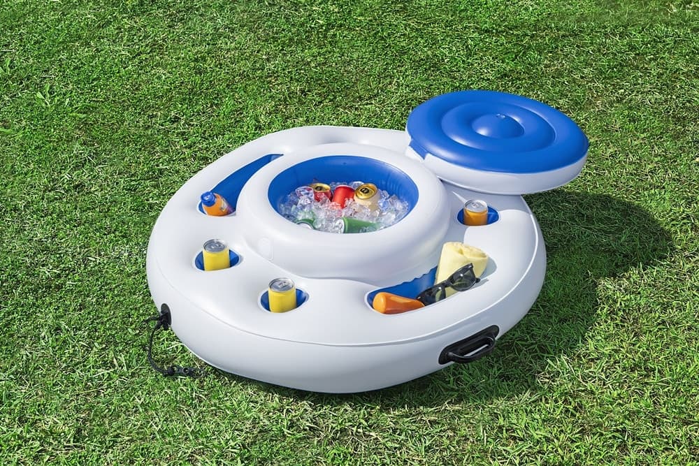 BORSA TERMICA FRIGO GALLEGGIANTE GONFIABILE 90CM PORTABICCHIERI MANIGLIE FIBBIE AGGANCIO 43949 - 11