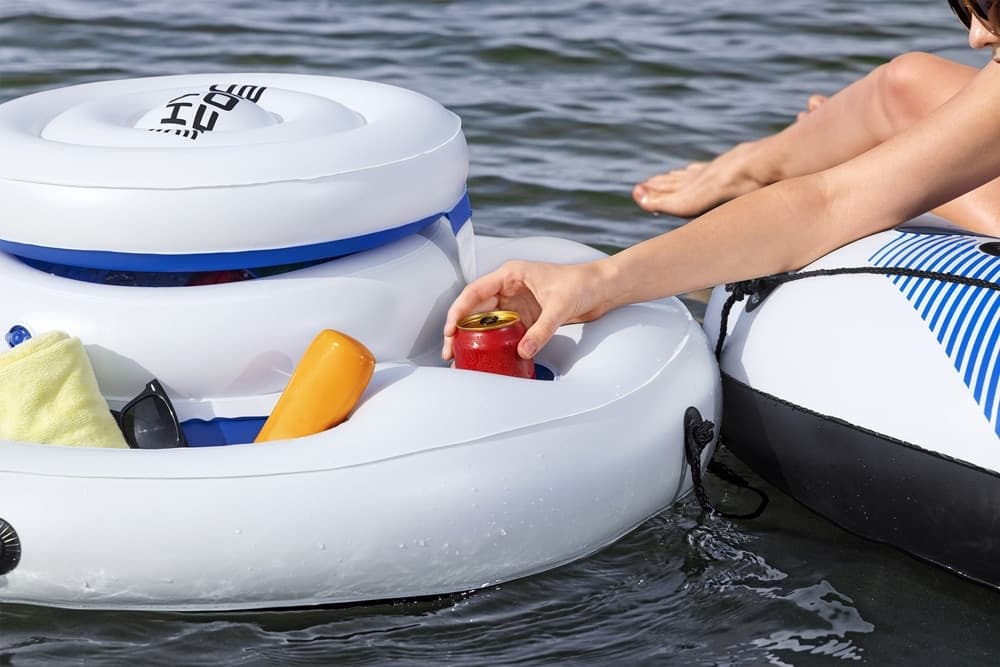 BORSA TERMICA FRIGO GALLEGGIANTE GONFIABILE 90CM PORTABICCHIERI MANIGLIE FIBBIE AGGANCIO 43949 - 6