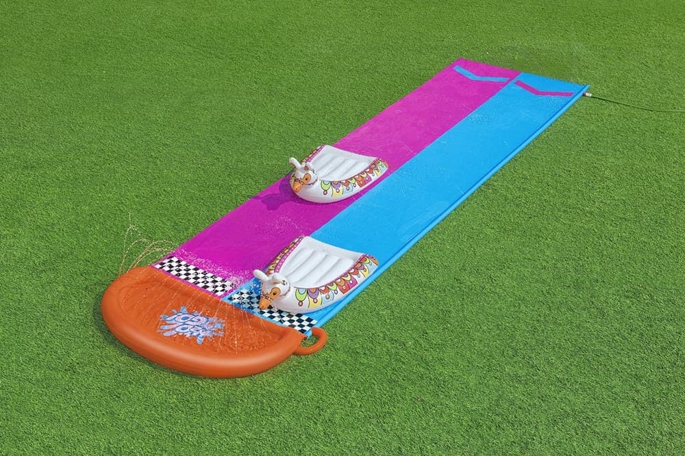 SCIVOLO ACQUATICO PER 2 PERSONE CON TAVOLE SURF LAMA GONFIABILI 488CM BAMBINI GIARDINO 52320 - 8