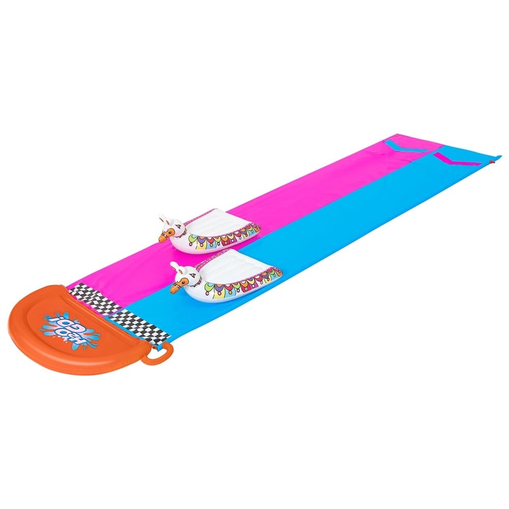 SCIVOLO ACQUATICO PER 2 PERSONE CON TAVOLE SURF LAMA GONFIABILI 488CM BAMBINI GIARDINO 52320 - 10