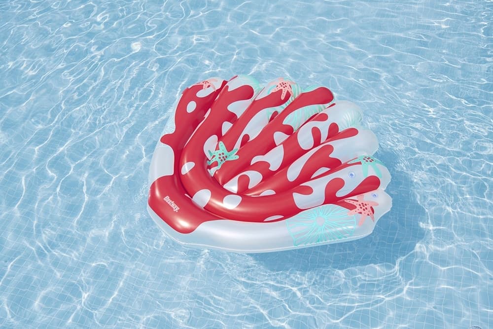 MATERASSINO GONFIABILE GALLEGGIANTE DESIGN CORALLO ROSSO PISCINA LAGO ESTATE 43724 - 11
