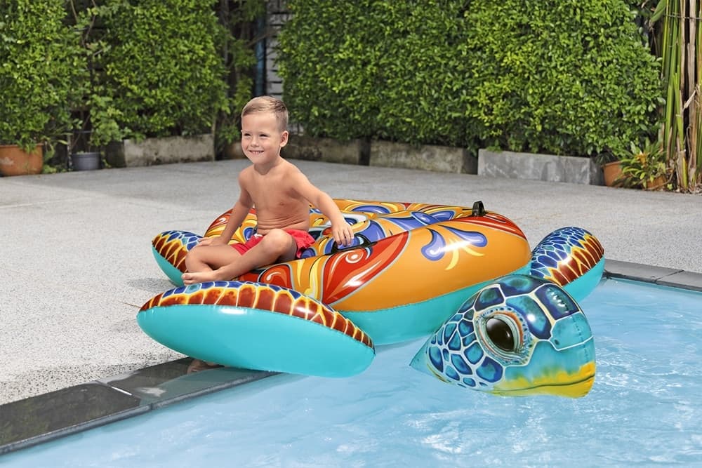 CAVALCABILE GONFIABILE PISCINA TARTARUGA MEDITERRANEA DESIGN MAIOLICHE CON MANIGLIE 41523 - 5