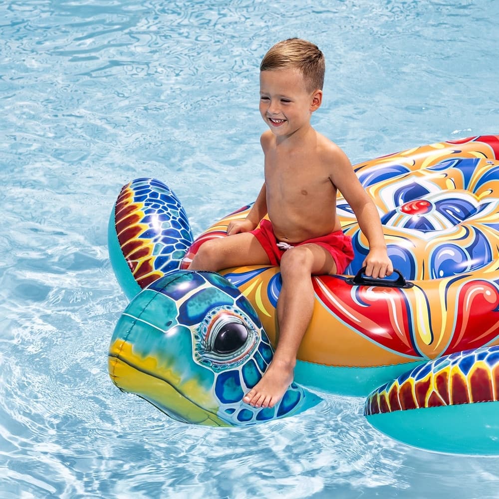 CAVALCABILE GONFIABILE PISCINA TARTARUGA MEDITERRANEA DESIGN MAIOLICHE CON MANIGLIE 41523 - 8