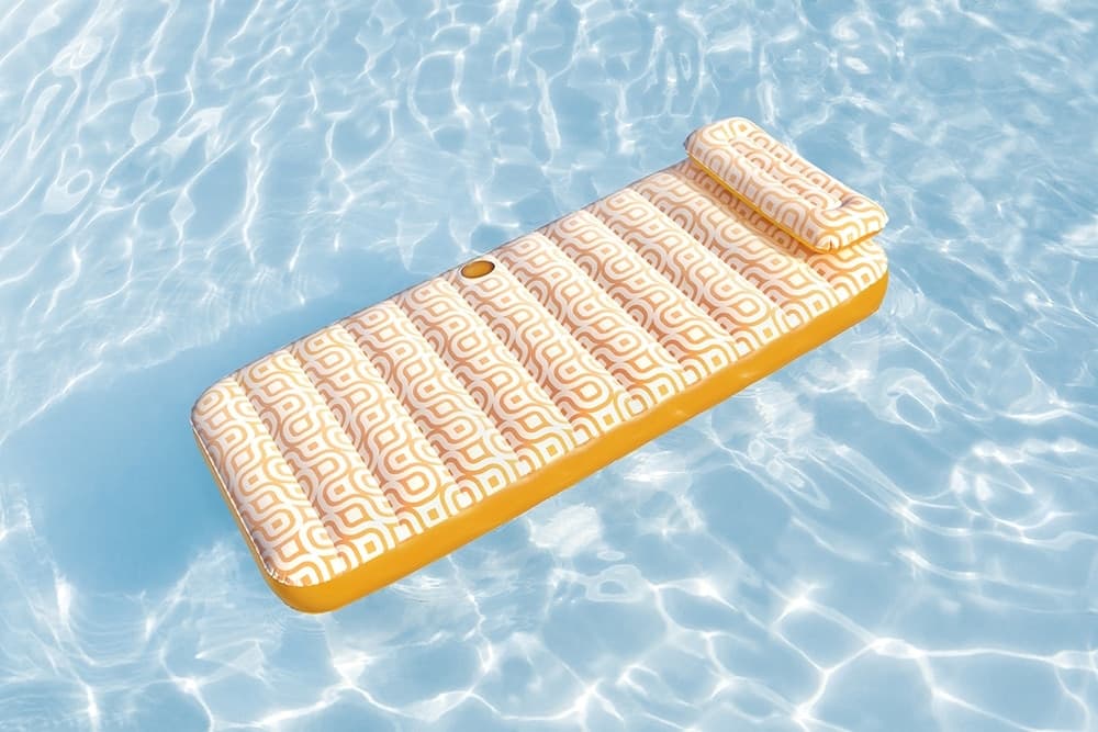 MATERASSO GONFIABILE CON SUPERFICIE IN VELLUTO PORTABICCHIERI PER PISCINA SPIAGGIA 43836 - 11