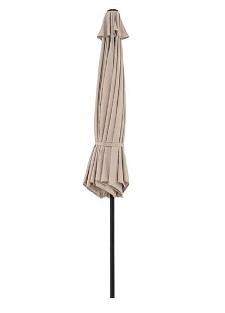 OMBRELLONE BEIGE OTTAGONALE CON PALO CENTRALE MANOVELLA 2X3MT DA GIARDINO PISCINA 531005 - 4