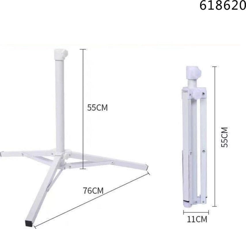 BASE PER OMBRELLONE DA ESTERNO SUPPORTO RICHIUDIBILE A 3 GAMBE BIANCO 55X76CM 618620 - 2