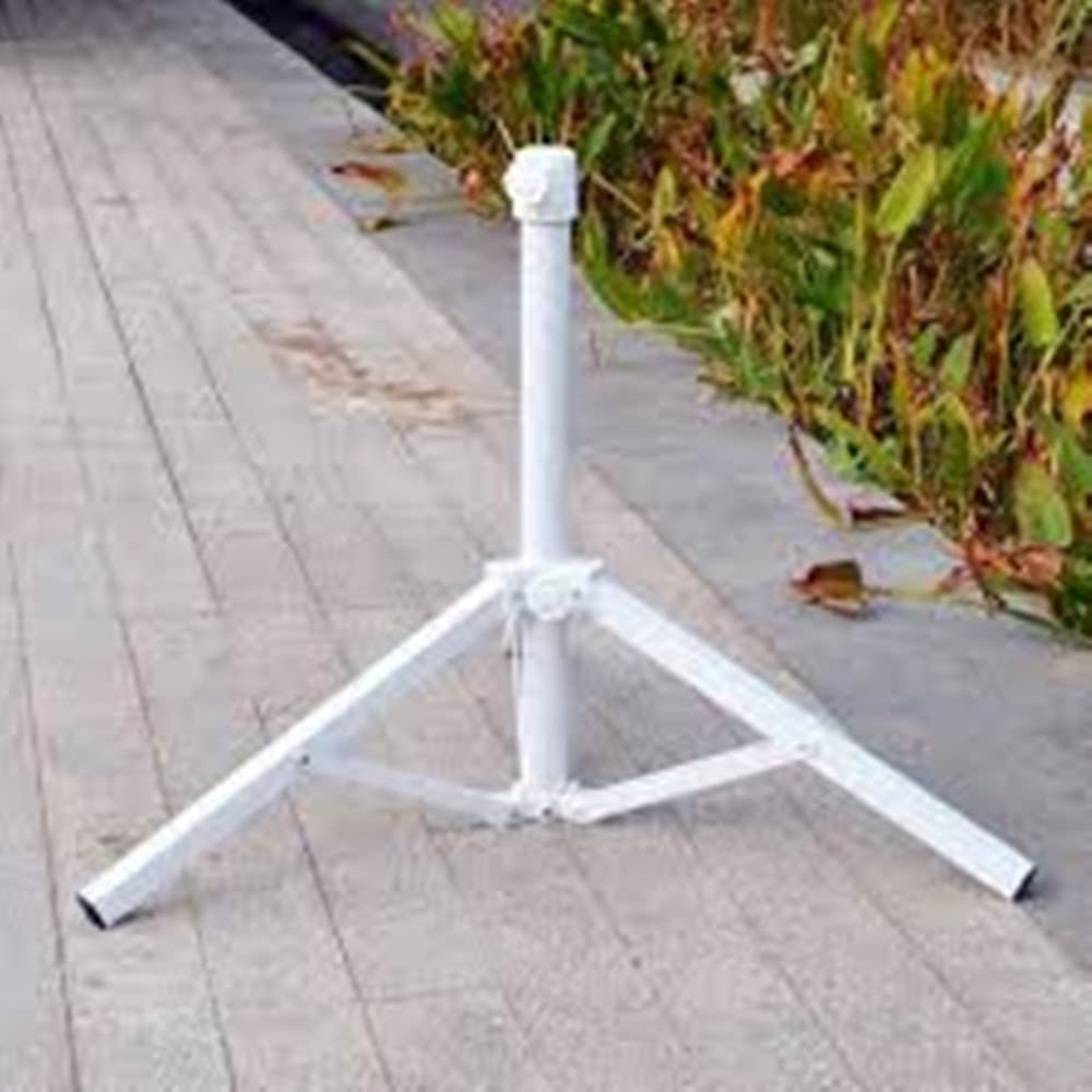 BASE PER OMBRELLONE DA ESTERNO SUPPORTO RICHIUDIBILE A 3 GAMBE BIANCO 55X76CM 618620 - 5