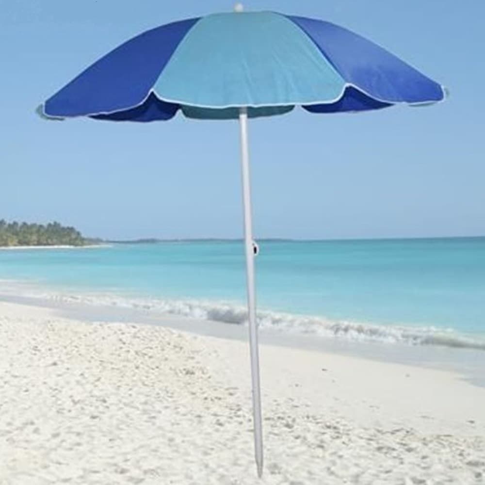 OMBRELLONE MARE SPIAGGIA IN TNT BICOLORE Ø158X192CM CON SNODO TRIVELLA 4 COLORI CM001150 - 6