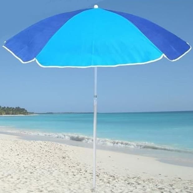 OMBRELLONE MARE SPIAGGIA IN TNT BICOLORE Ø130X152CM CON 6 STECCHE DA 75CM 4 COLORI 629611A - 2
