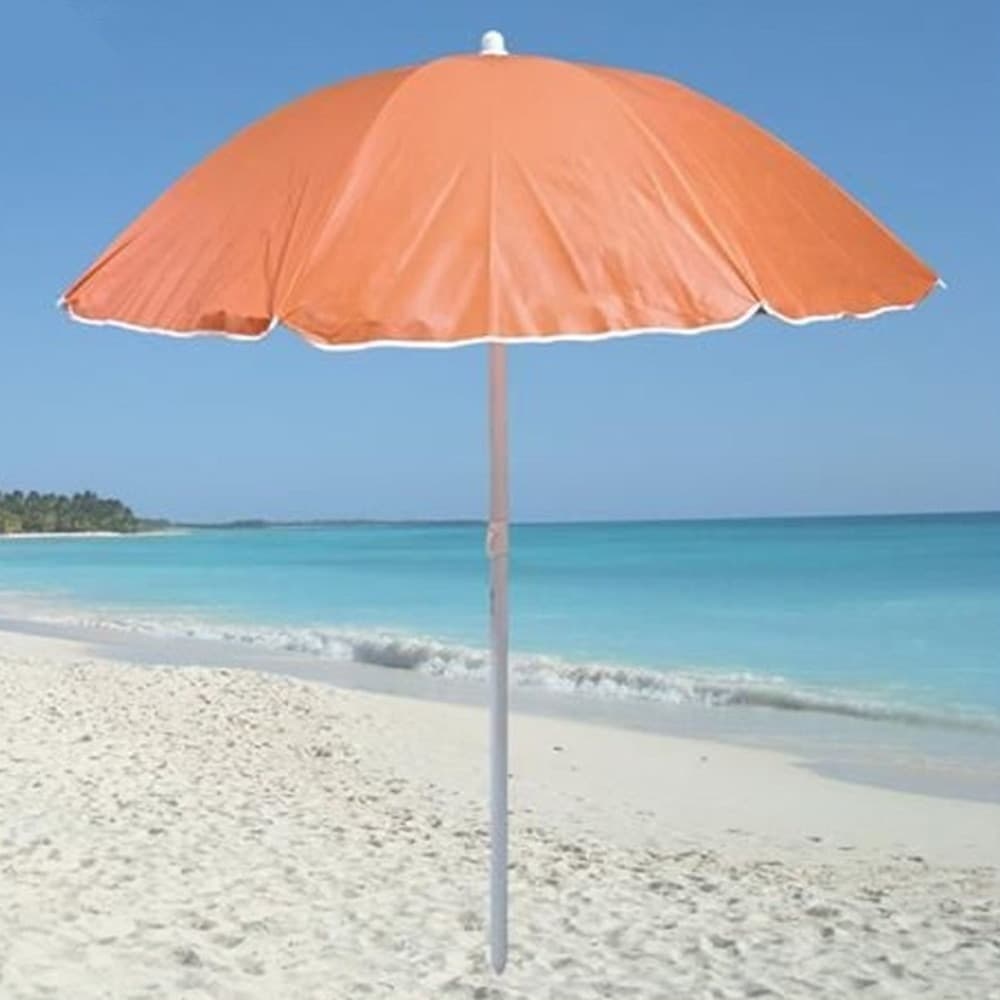 OMBRELLONE MARE SPIAGGIA IN TNT Ø151X180CM CON SNODO 8 STECCHE DA 90CM 4 COLORI 631942A - 2