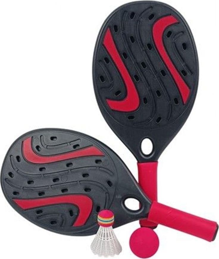 SET DI 2 RACCHETTE PADEL CON PALLINA VOLANO PER BEACH TENNIS BADMINTON 2 COLORI 674239A - 4
