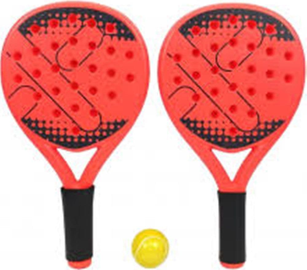 SET 2PZ RACCHETTA DA PADEL CON PALLINA IN PLASTICA PER SPIAGGIA PISCINA GIARDINO 662205A - 6