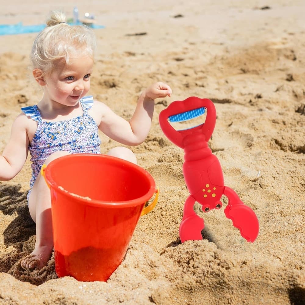PINZA GIOCATTOLO PALETTA SPIAGGIA PER BAMBINI PER SABBIA NEVE A FORMA DI ARAGOSTA 620922A - 8