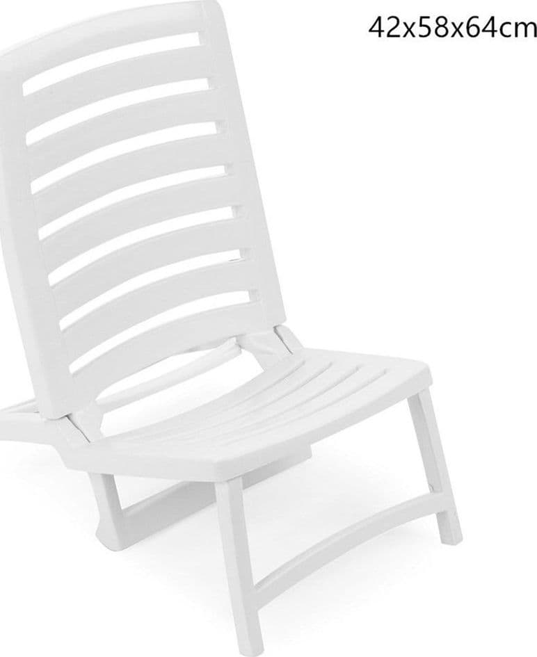 SPIAGGINA SEDIA SDRAIO DA SPIAGGIA DESIGN BASSO PIEGHEVOLE BIANCO 42X58XH64CM 862760 - 2