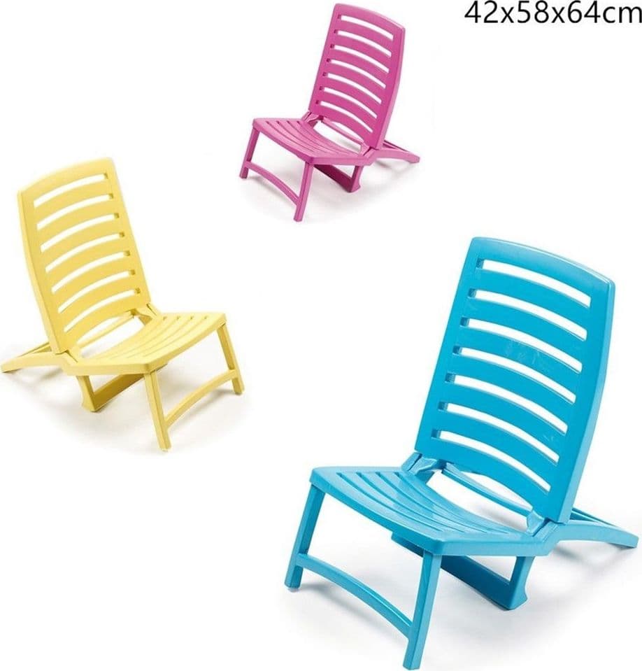 SPIAGGINA SEDIA SDRAIO SPIAGGIA DESIGN BASSO PIEGHEVOLE COLORATA 42X58XH64 CM 862869 - 2
