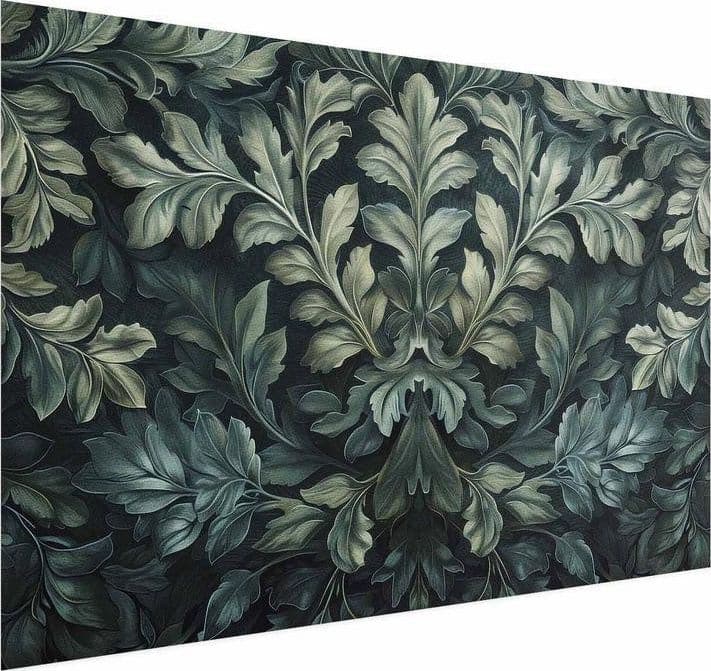 Poster - Victorian Leaves in Dark Greens - 2