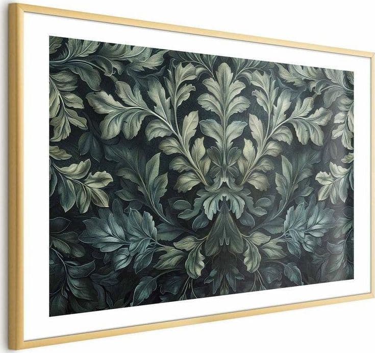 Poster - Victorian Leaves in Dark Greens - 4