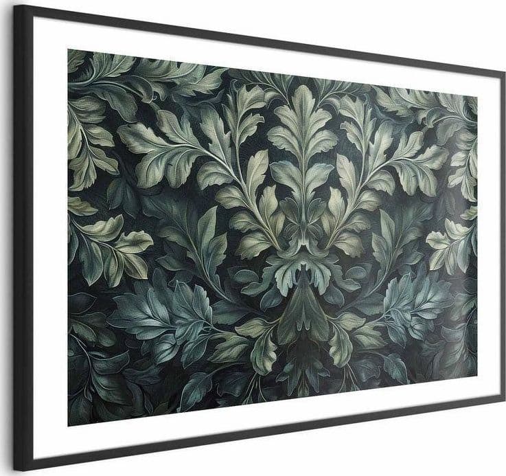 Poster - Victorian Leaves in Dark Greens - 5