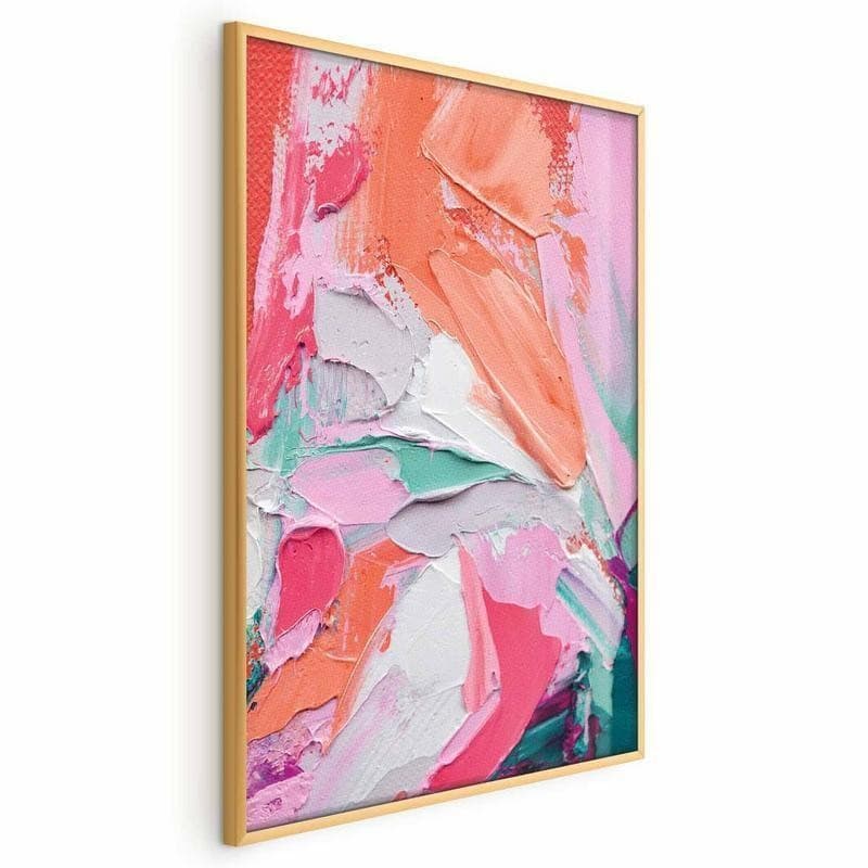 Poster - Pink Palette - vibrant shades of pink, orange, and green on canvas - 18