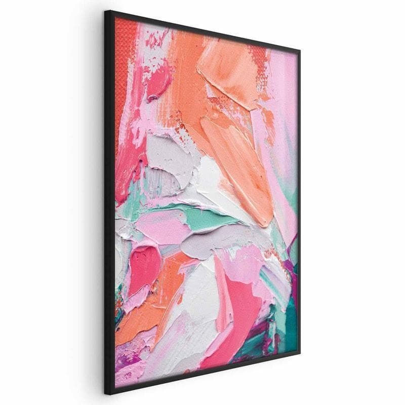 Poster - Pink Palette - vibrant shades of pink, orange, and green on canvas - 17
