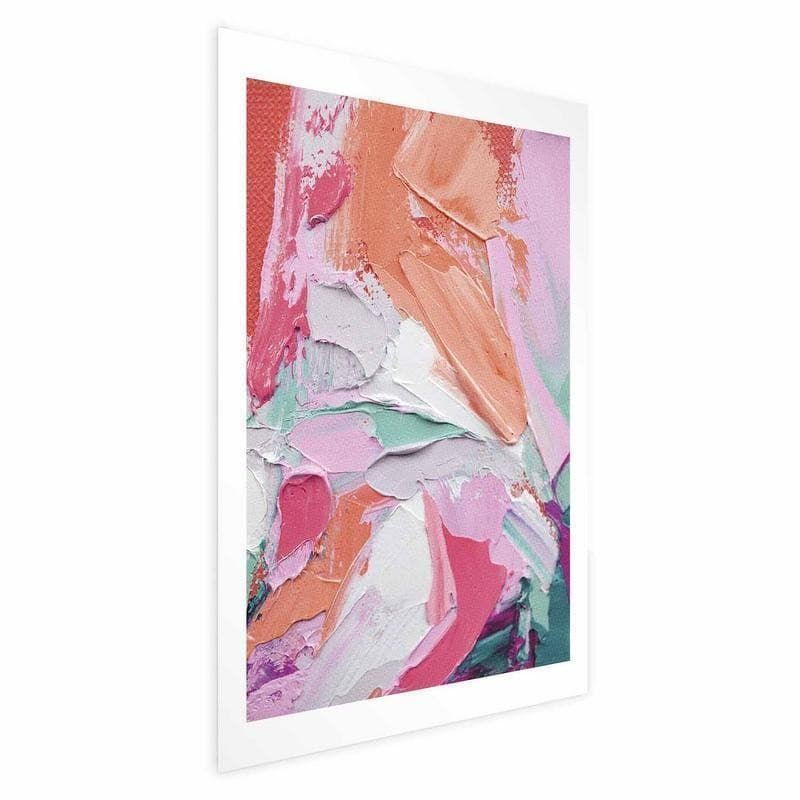 Poster - Pink Palette - vibrant shades of pink, orange, and green on canvas - 15