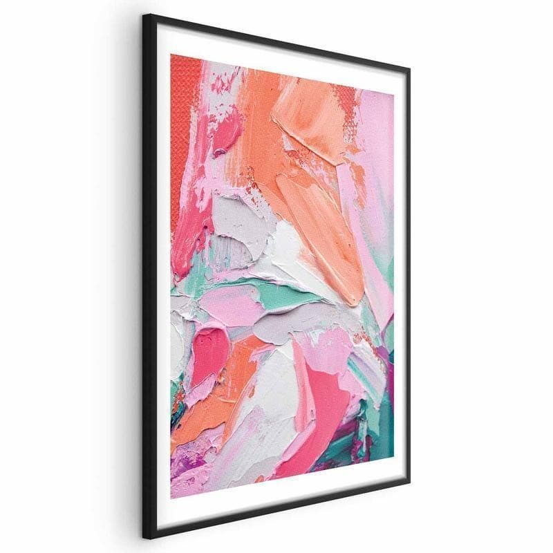 Poster - Pink Palette - vibrant shades of pink, orange, and green on canvas - 20