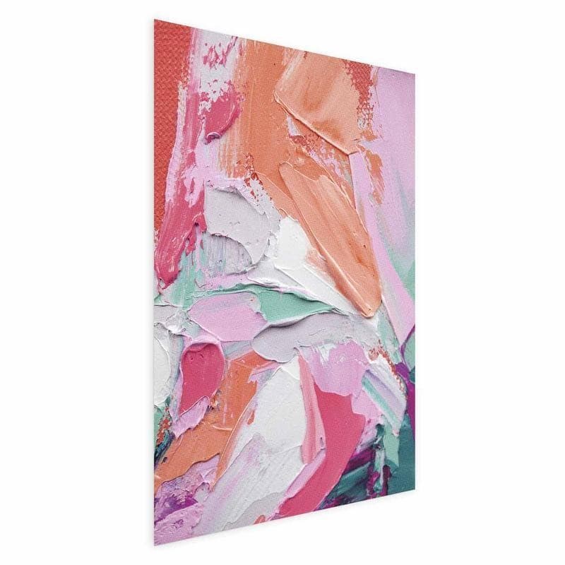 Poster - Pink Palette - vibrant shades of pink, orange, and green on canvas - 16