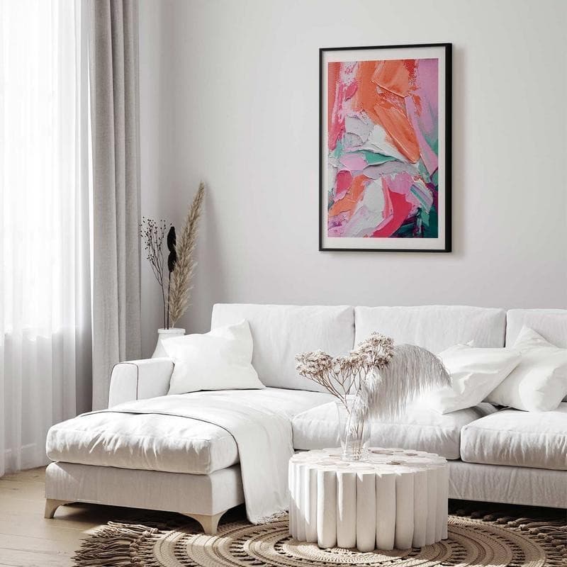 Poster - Pink Palette - vibrant shades of pink, orange, and green on canvas - 11