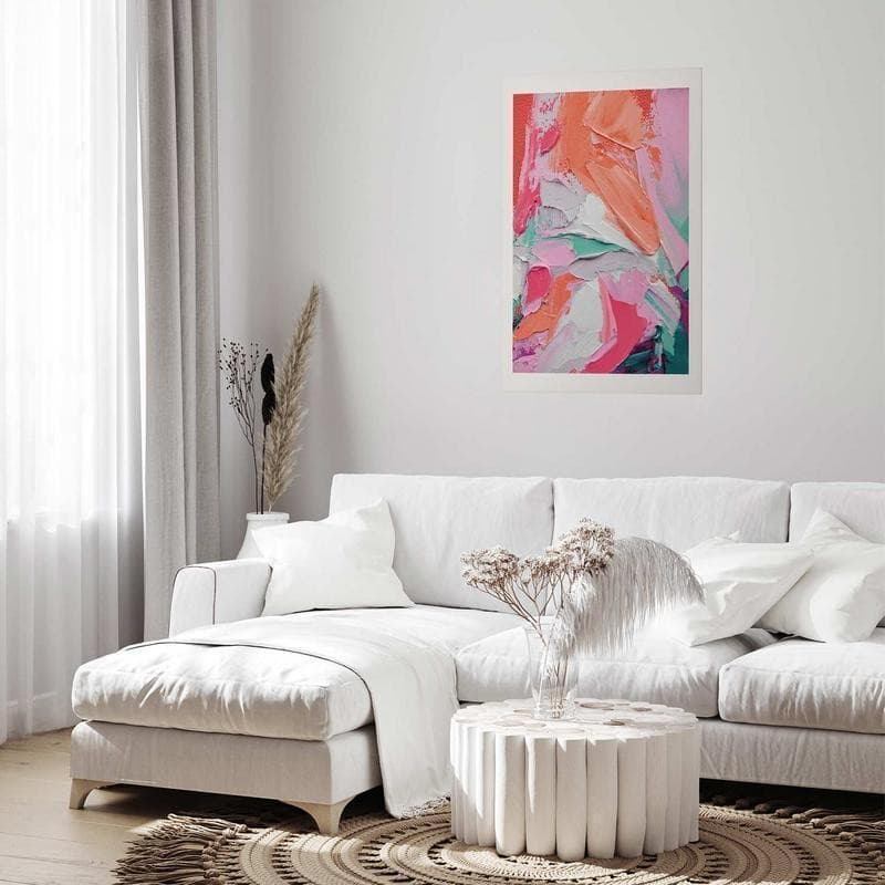 Poster - Pink Palette - vibrant shades of pink, orange, and green on canvas - 12