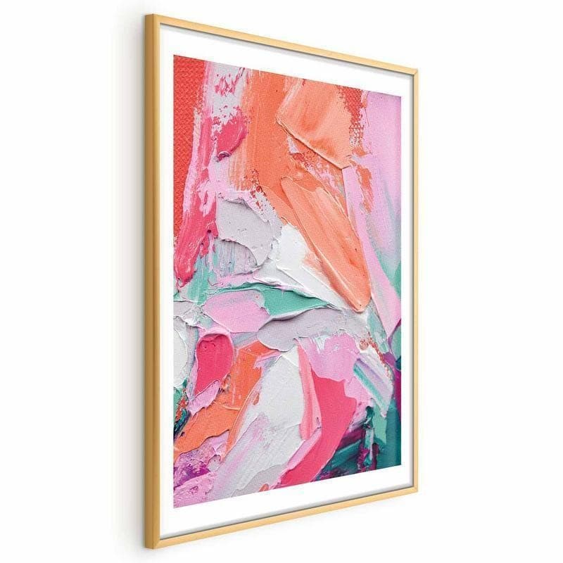 Poster - Pink Palette - vibrant shades of pink, orange, and green on canvas - 4