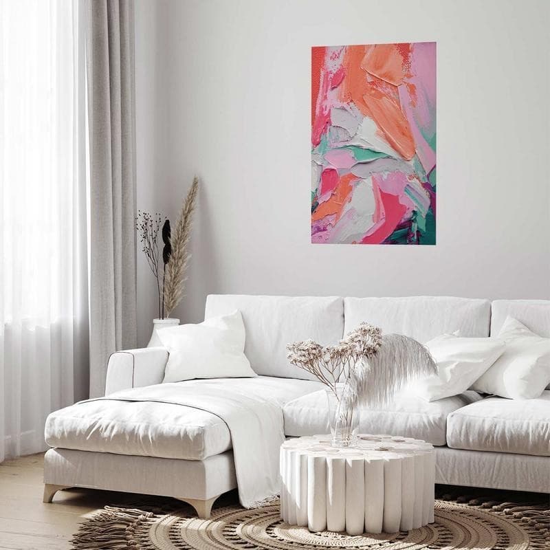 Poster - Pink Palette - vibrant shades of pink, orange, and green on canvas - 7
