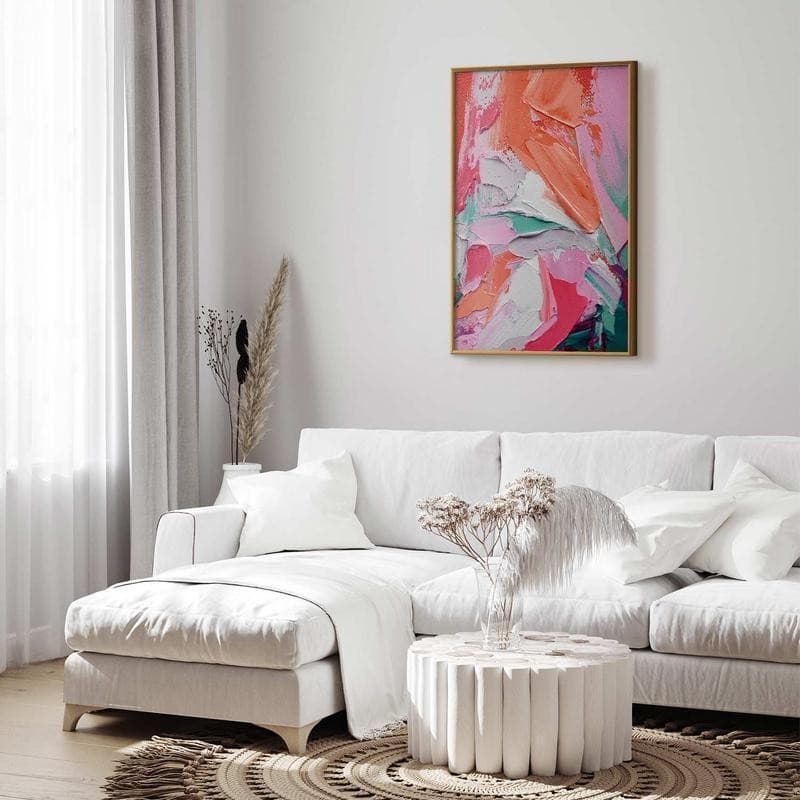 Poster - Pink Palette - vibrant shades of pink, orange, and green on canvas - 9