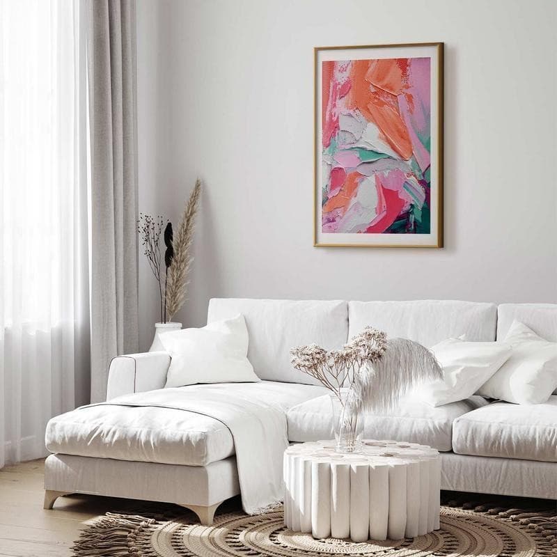 Poster - Pink Palette - vibrant shades of pink, orange, and green on canvas - 10