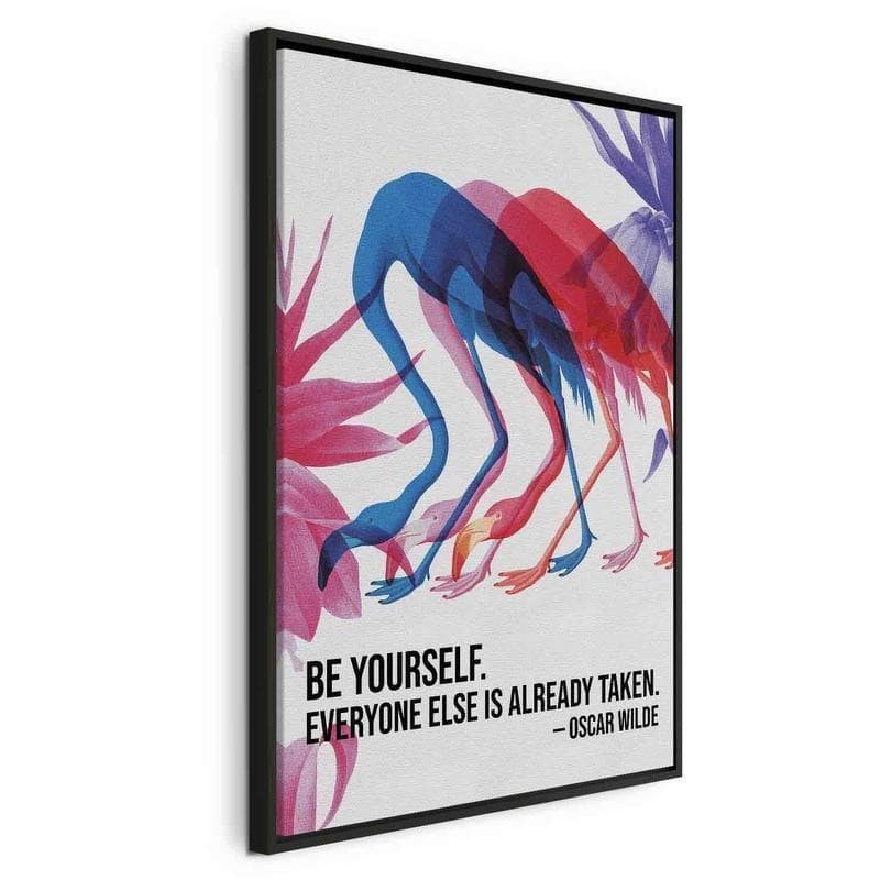 Quadro - Colorful Flamingos - Inspirational Quote with Colorful Bird Silhouettes - 21