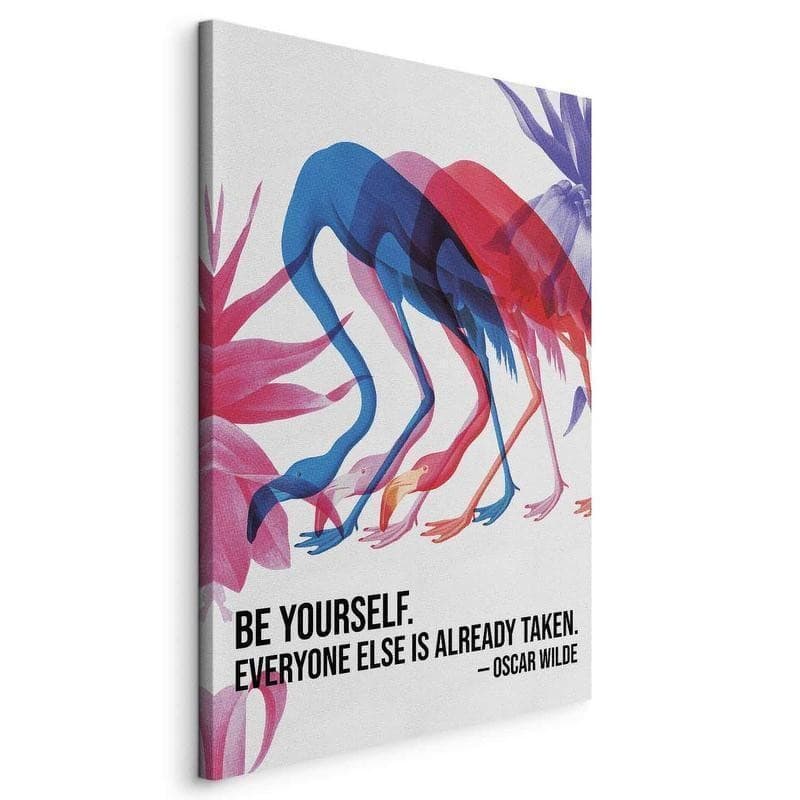 Quadro - Colorful Flamingos - Inspirational Quote with Colorful Bird Silhouettes - 20