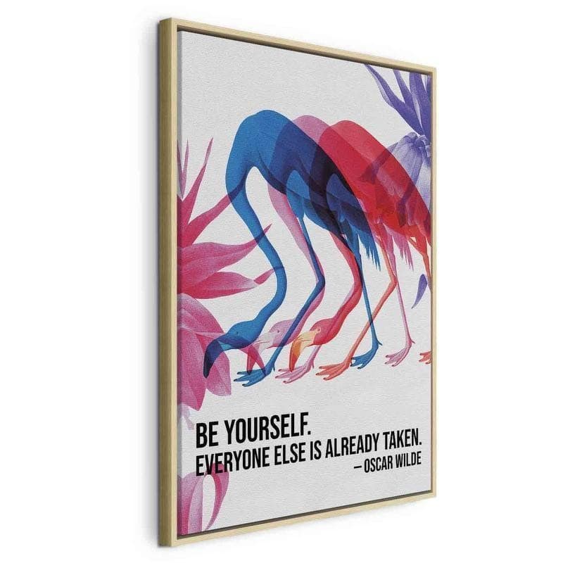 Quadro - Colorful Flamingos - Inspirational Quote with Colorful Bird Silhouettes - 22