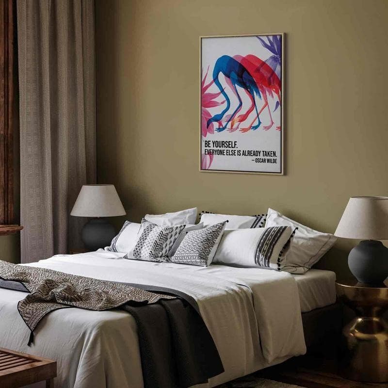 Quadro - Colorful Flamingos - Inspirational Quote with Colorful Bird Silhouettes - 11