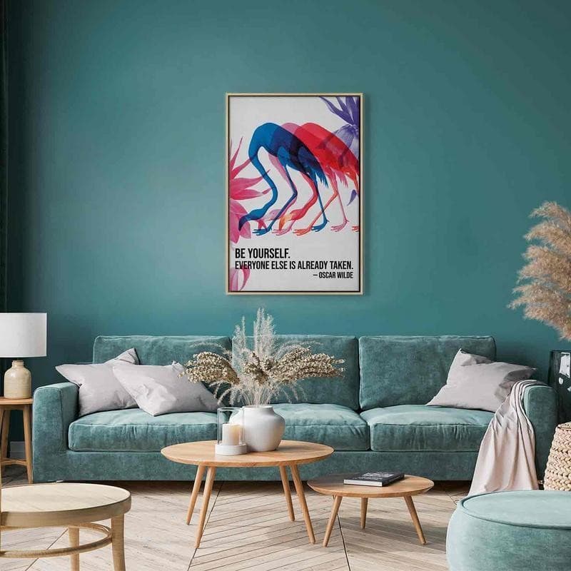 Quadro - Colorful Flamingos - Inspirational Quote with Colorful Bird Silhouettes - 6