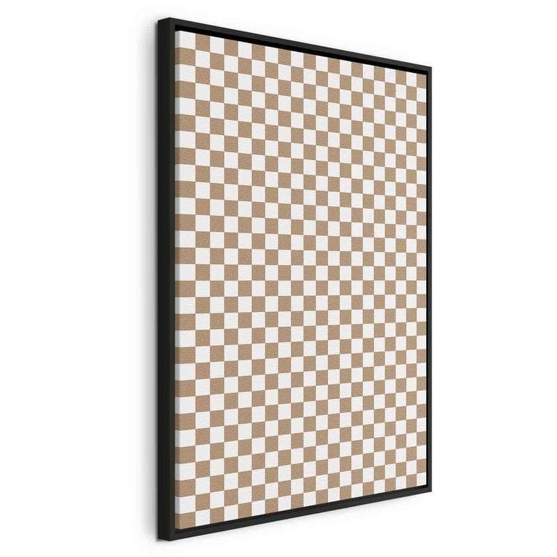 Quadro - Checkerboard Pattern - Brown-White Grid with a Subtle Noise - 21