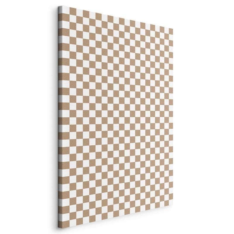 Quadro - Checkerboard Pattern - Brown-White Grid with a Subtle Noise - 20
