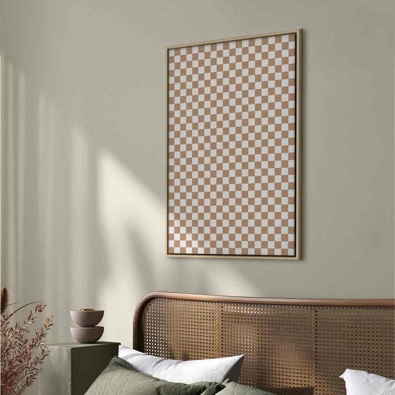 Quadro - Checkerboard Pattern - Brown-White Grid with a Subtle Noise - 11